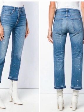 Veronica Beard Ines 10.75"
Girlfriend Jean Blue Splatter
Paint Cropped Size 27